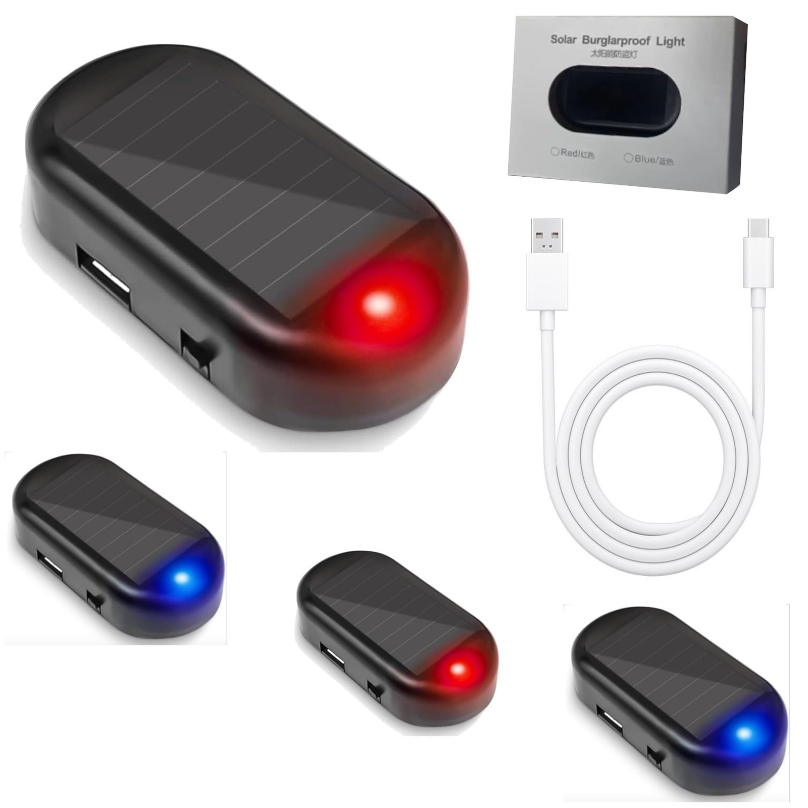 RQG Fake Car Alarm Light,Car Solar Power Simulated Dummy Alarm,Anti-Theft...