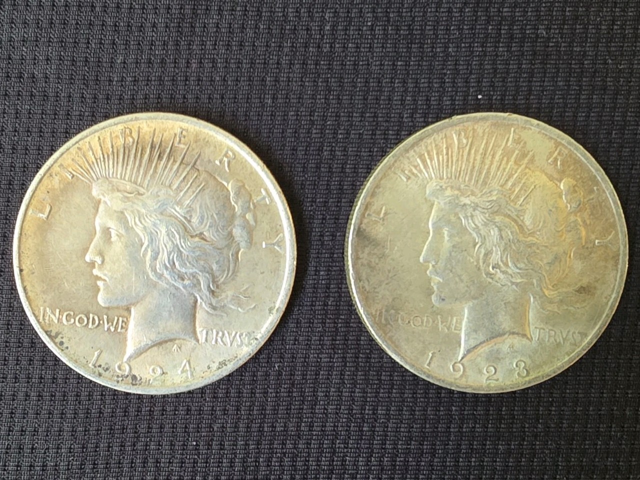 1924 & 1923 Silver Peace Dollars
