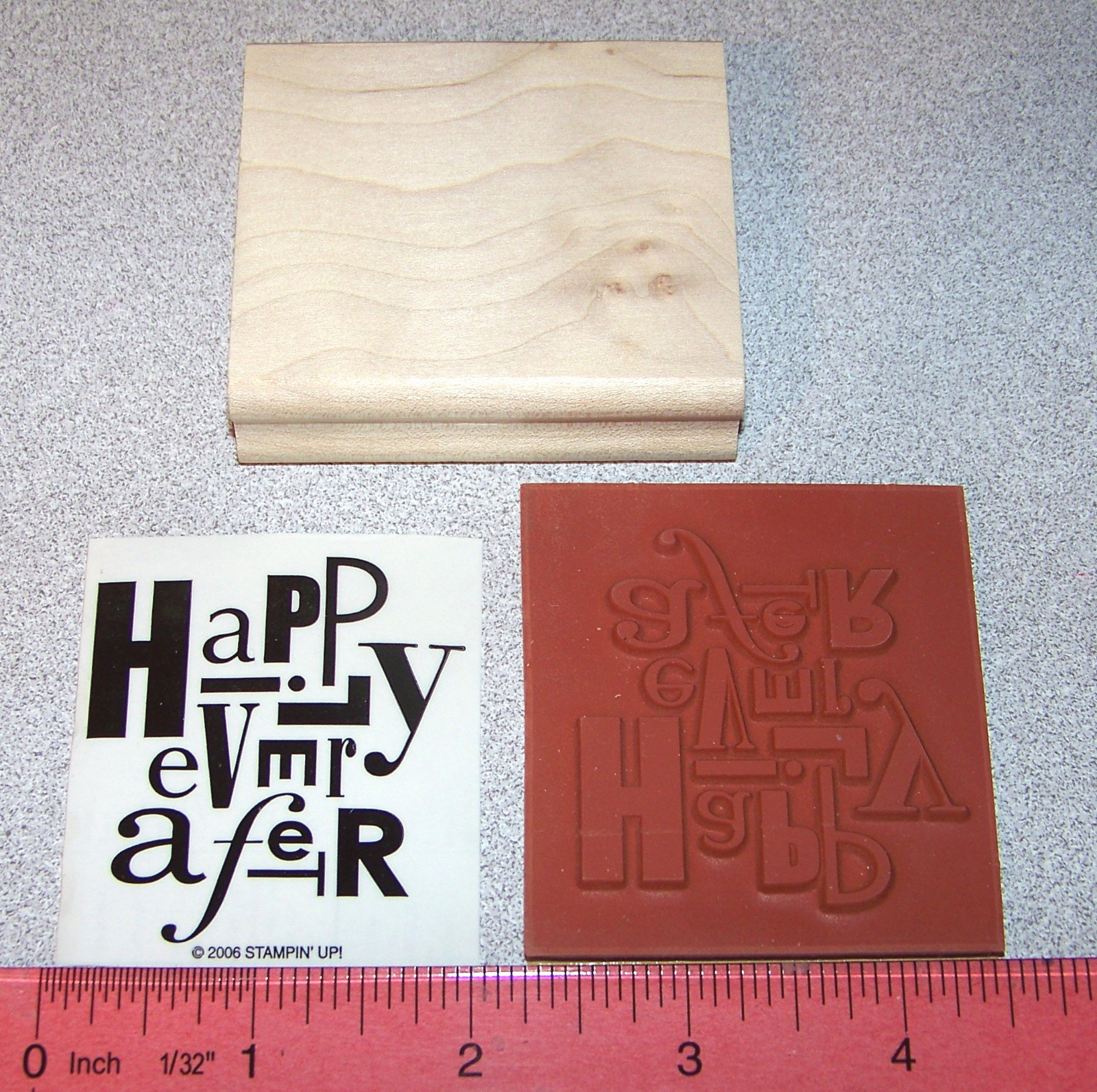New Happily Ever After Unique Rubber Stamp Single by Stampin Up Alphabet Stew