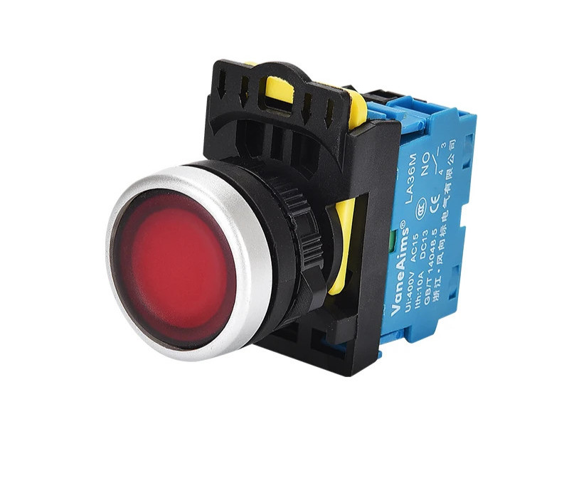 22mm LED Push Button Switch ON OFF 10A 12V 24V 220V Momentary Lock LA36M Power