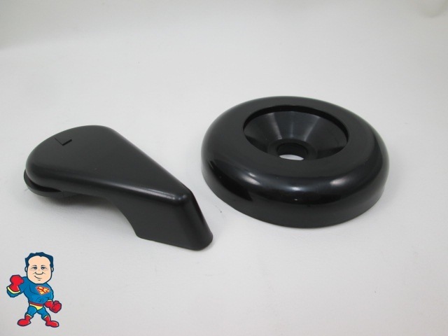 Spa Hot Tub Diverter Handle & Cap 3 5/8" Wide Black Smooth Universal Video