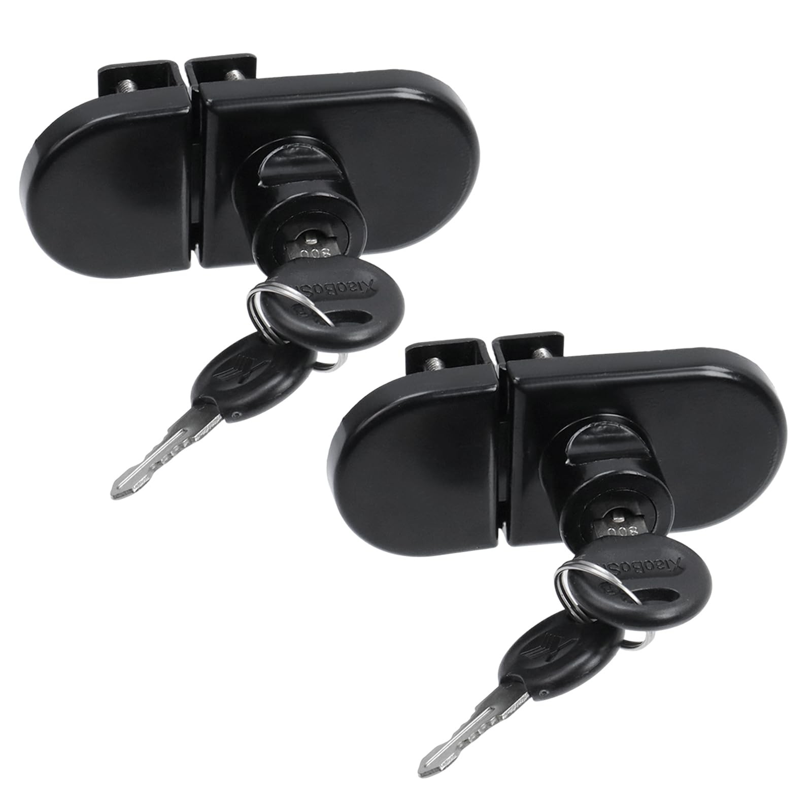 No Drill Showcase Lock for 0.2-0.3 inch Glass, Key Alike - Door to Door Mount...