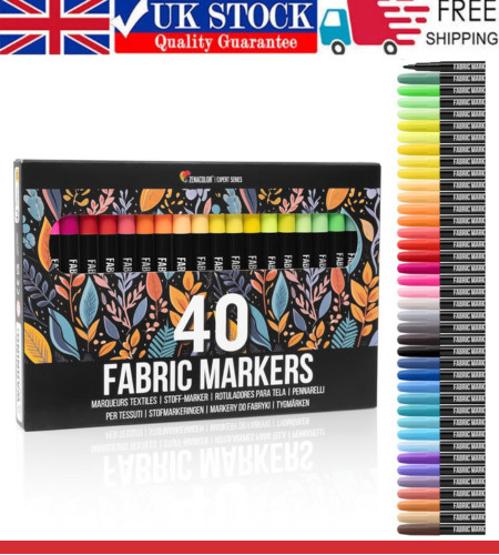 Fabric Pens - Set of 40 - Non Toxic, Indelible and Permanent Fabric Paint, Pens