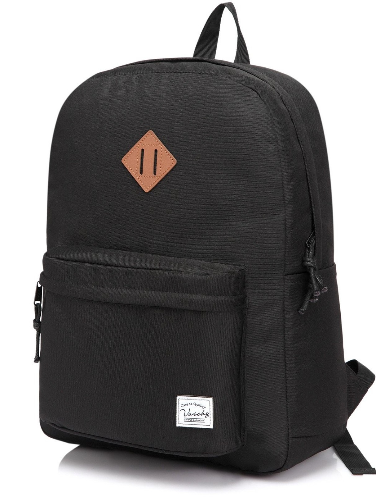VASCHY Lightweight Backpack for School, Classic Basic Water Resistant Casual ...