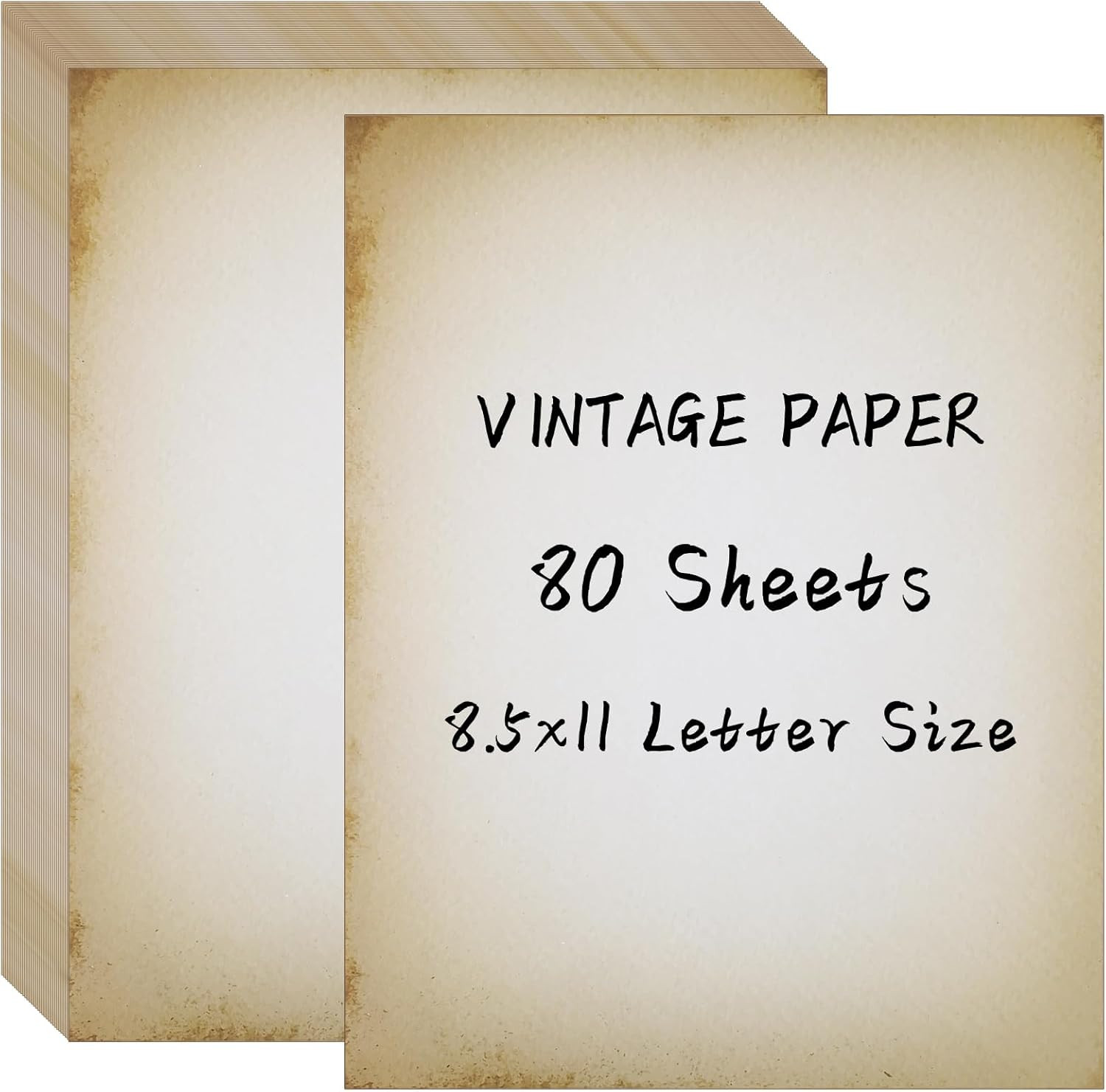 80 Sheets Vintage Paper, 8.5" X 11" Antique Stationary Paper for Writing, Letter