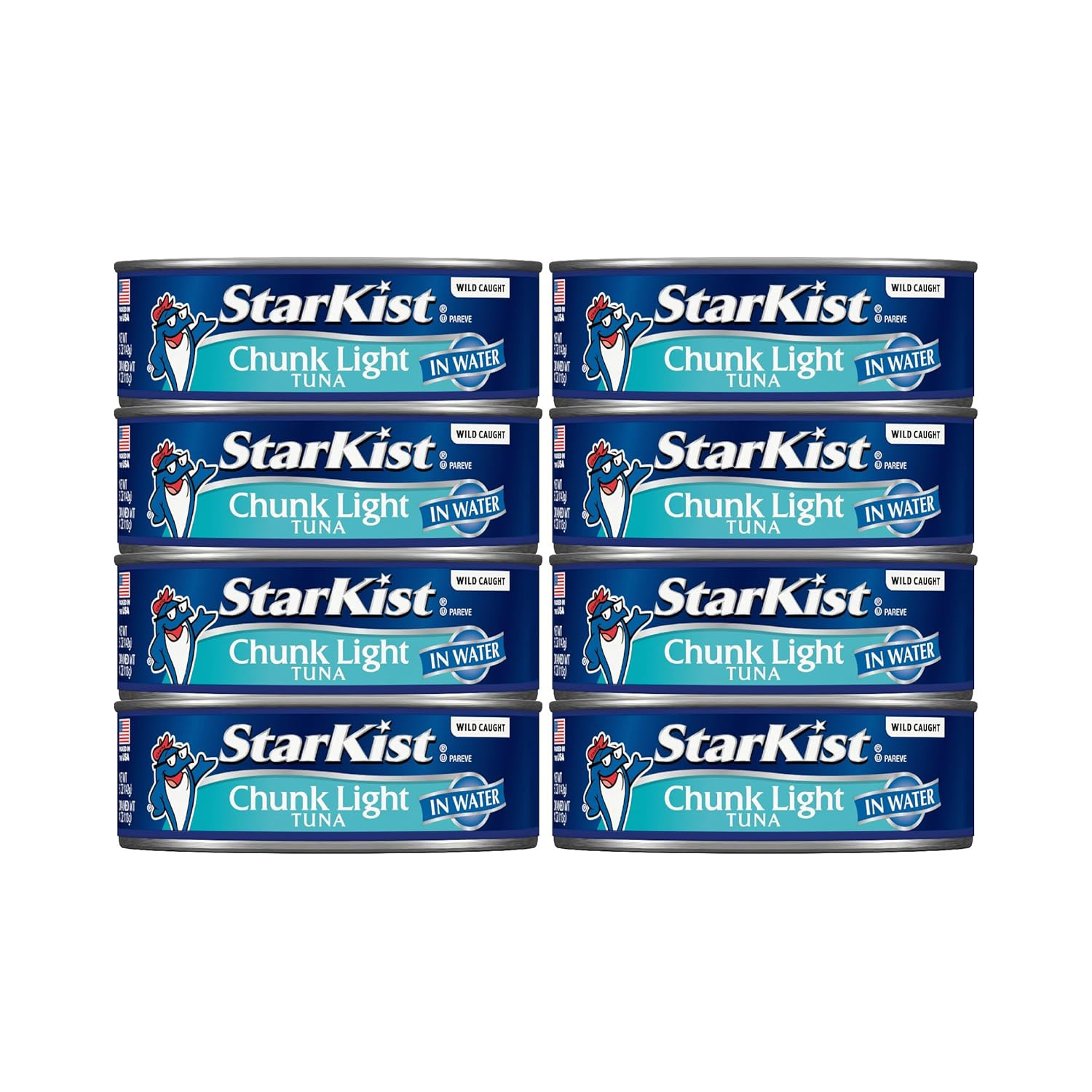 Chunk Light Tuna in Water, 5 oz (8 Pack) Canned Tuna Fish, Wild Caught, Gluten F
