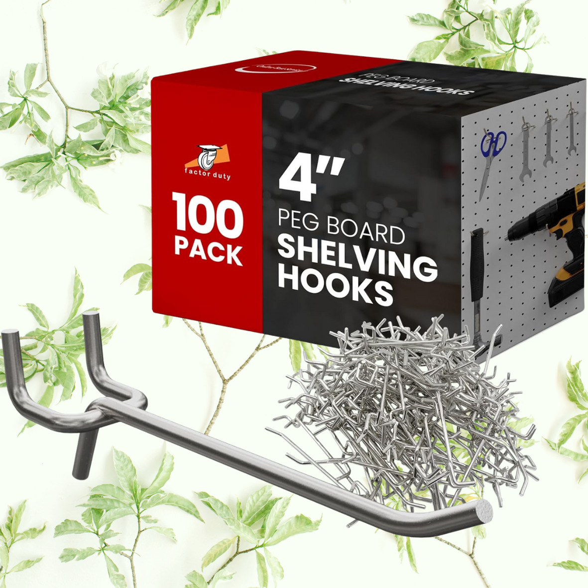100 PC PEG Board Hooks 4 inch Pegboard Hooks 4" Length Wholesale Lot