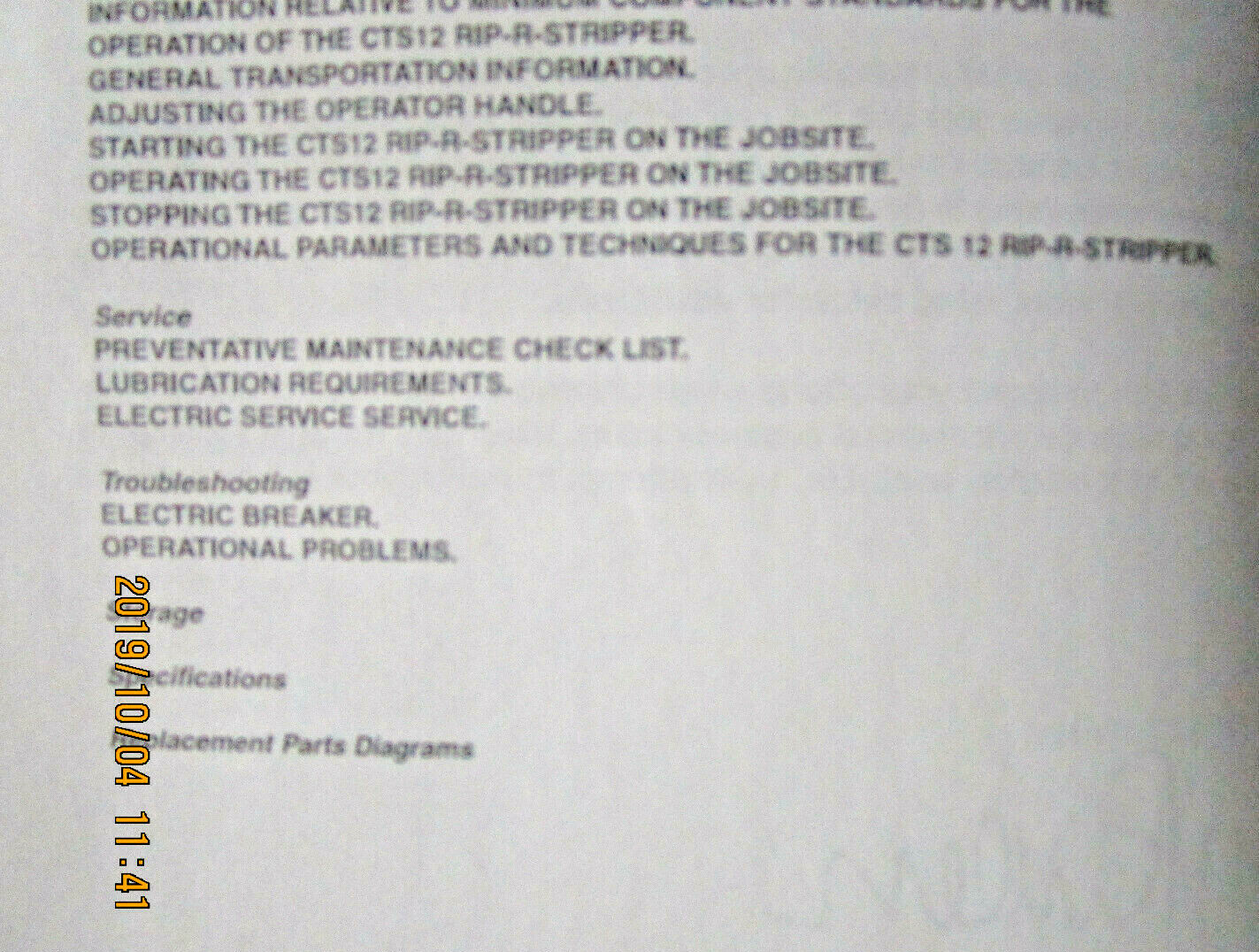 General Model CTS12 RIP-R-STRIPPER Operator Manual