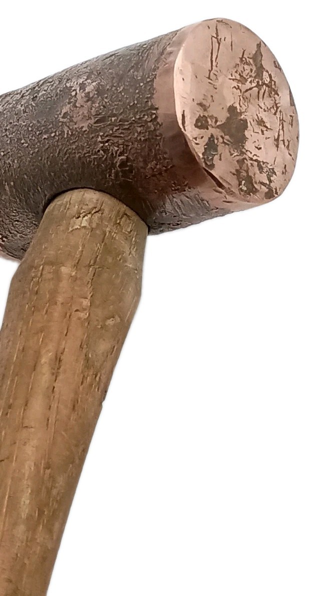 Vintage Copper Wood Hammer Mallet no Spark