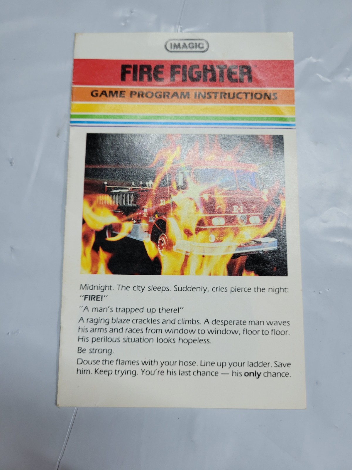 Fire Fighter (Atari 2600, 1982) Manual Only