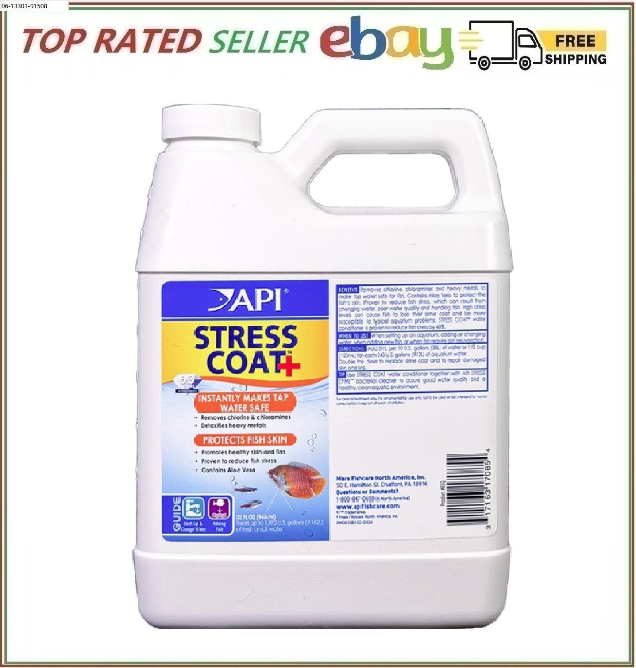 API STRESS COAT Aquarium Water Conditioner 32-Ounce Bottle
