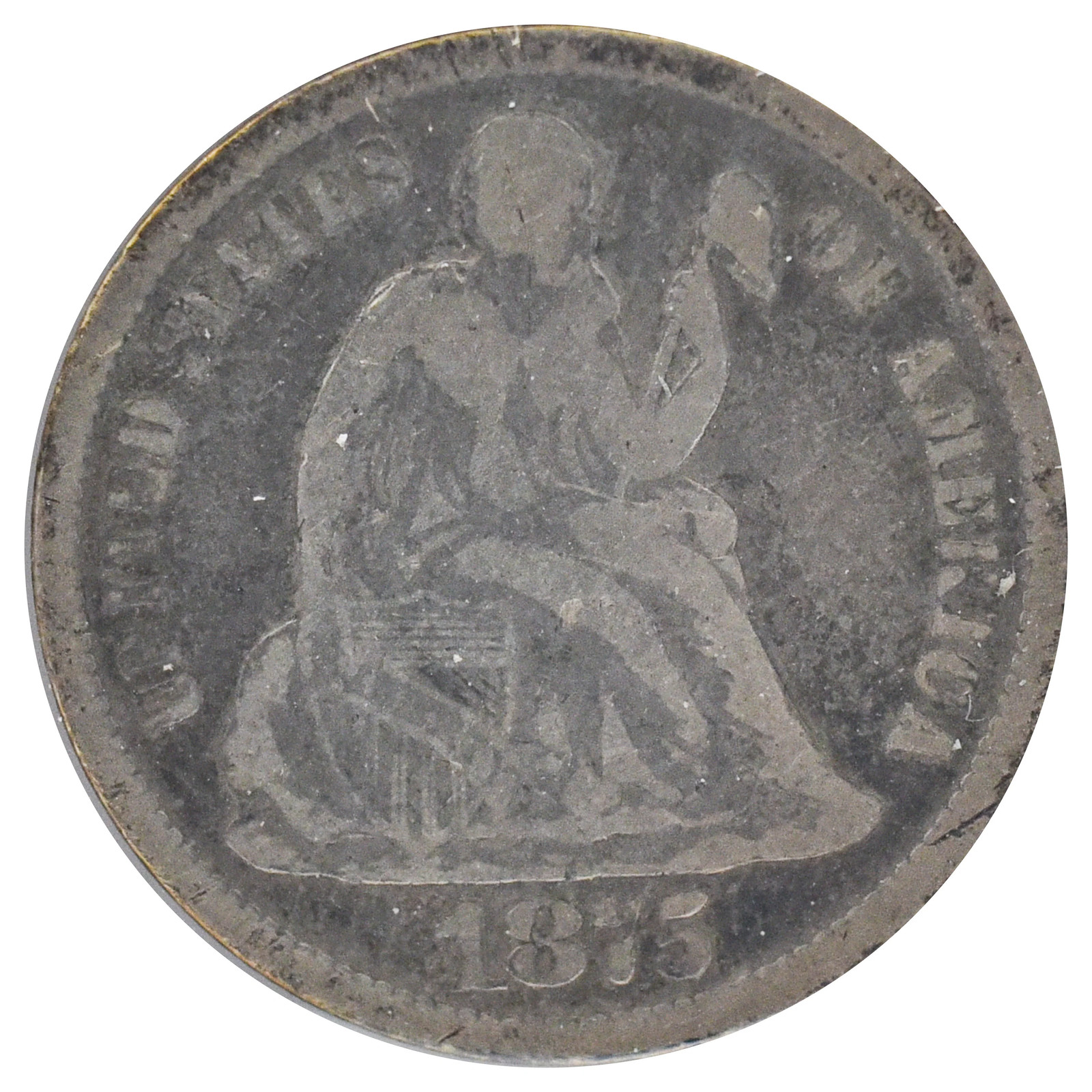 1875 Liberty Seated Dime (VG)