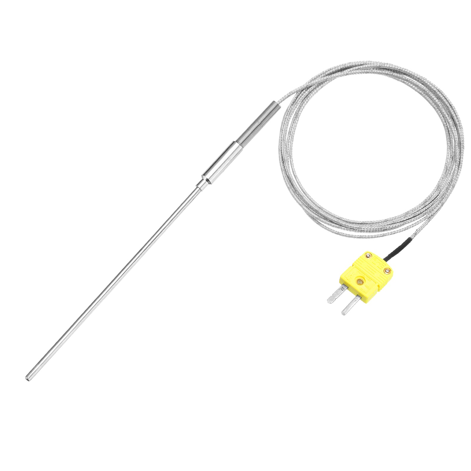 6.6ft Wire K Type Thermocouple 5x100mm Temperature Sensor -40 to 1100°C w Plug