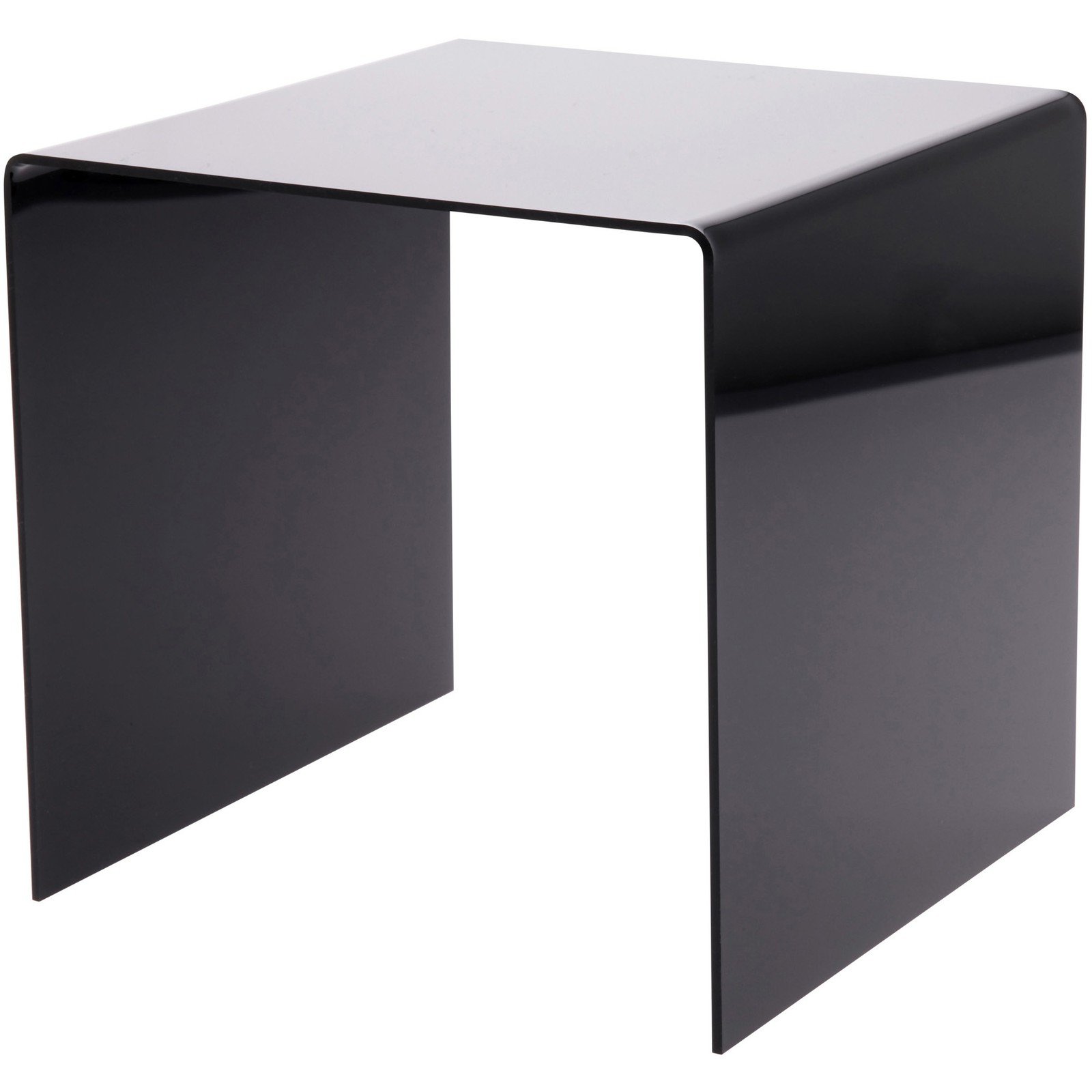 Plymor Black Acrylic Square Display Riser, 8" H x 8" W x 8" D (1/8" thick)