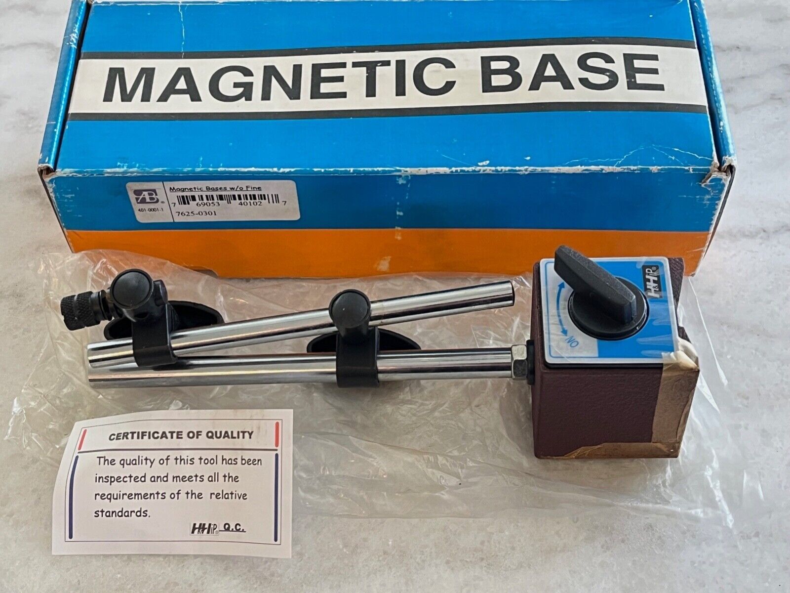 new H&H iP 7625-0301 Magnetic Indicator Base w/o Fine Adjustment, 401-0001-1