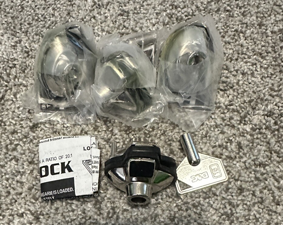 Gunmaster DAC Easy to Use Metal Trigger Lock w/One Key MTL 101, 4 Pack