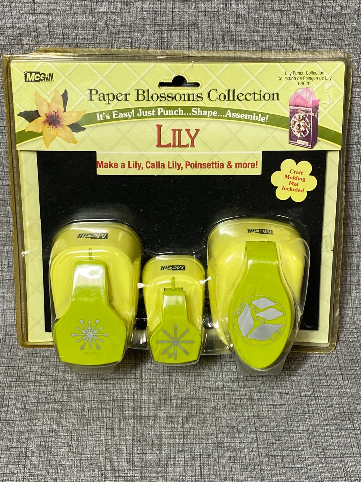 NEW McGill Star LILY CALLA POINSETTIA Flower Floral Paper Punch 3 piece Set