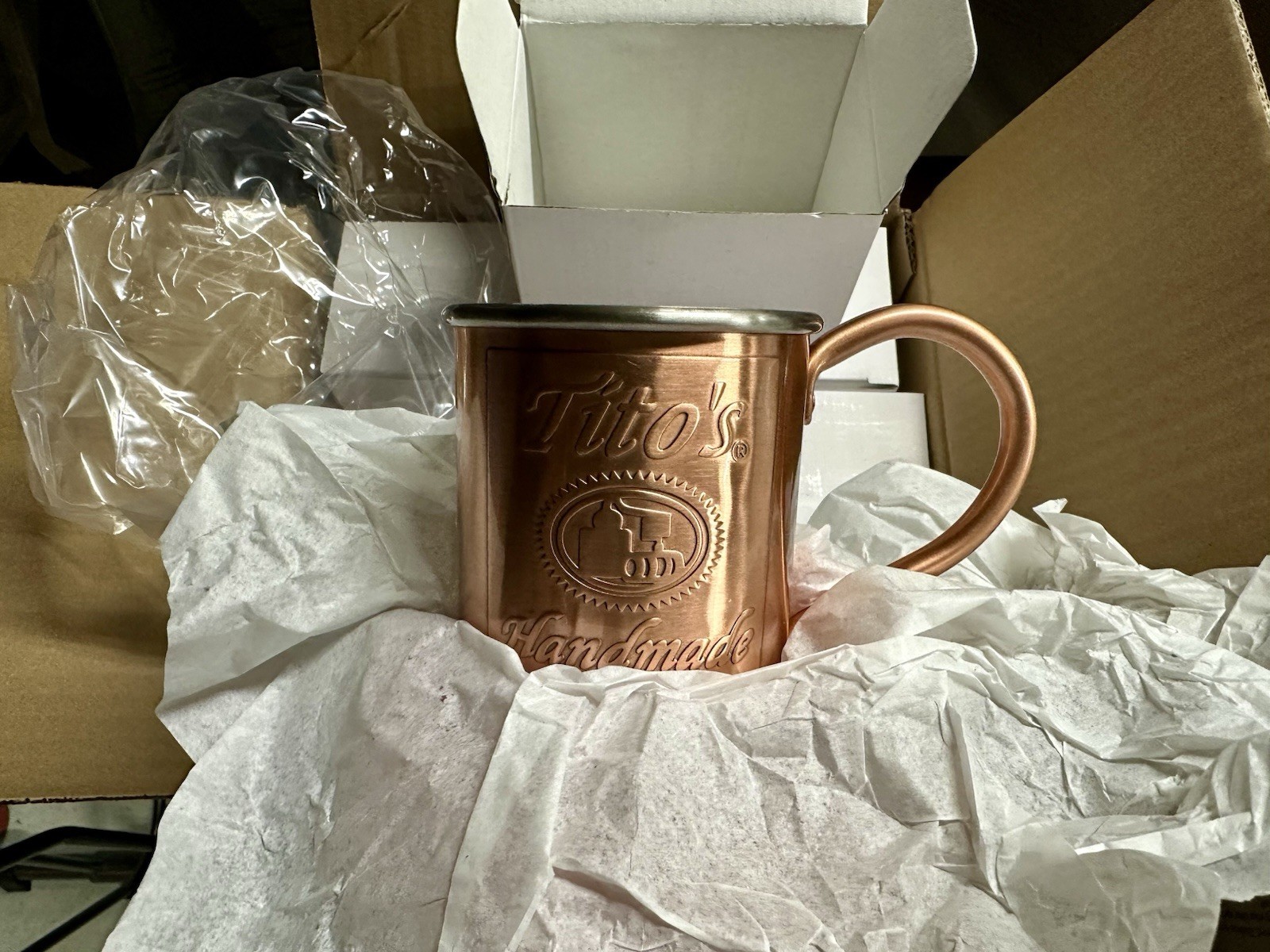 12 TITO'S Handmade Vodka 12oz Copper Moscow Mule Mugs Brand New Promotional Case