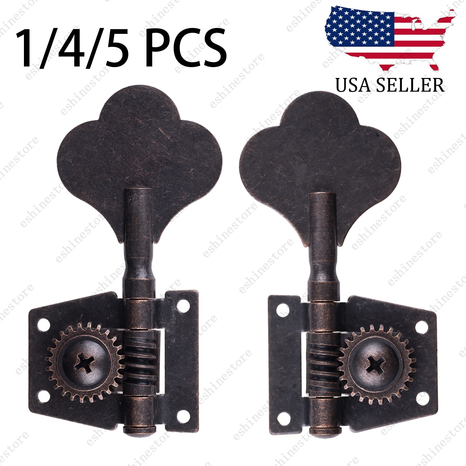 Relic Bass Vintage Open Machine Heads-1:25 Ratio Gear Tuning Key-Red Bronze