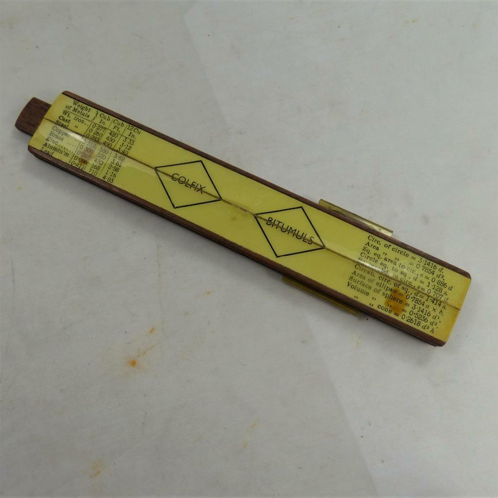 SLIDE RULE leather CASE COLFIX BITUMULS SIMPLON PRIMARY vintage