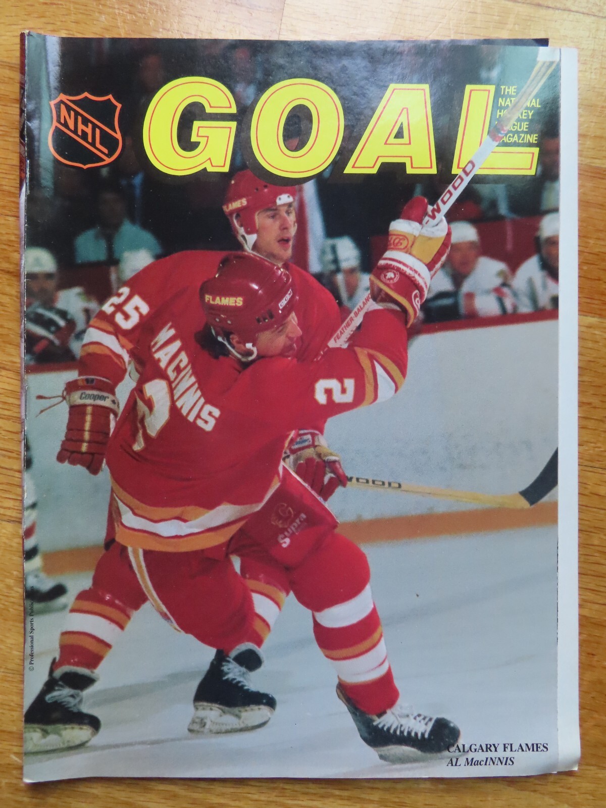 Goal BOSTON BRUINS vs CALGARY FLAMES Jan 26 1991 Program RAY BOURQUE AL MacINNIS