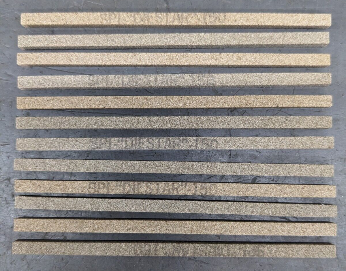 12 SPI Diestar Polishing Stones 4" x 5/32" x 5/32" Square 150 Grit 81-526-6 USA