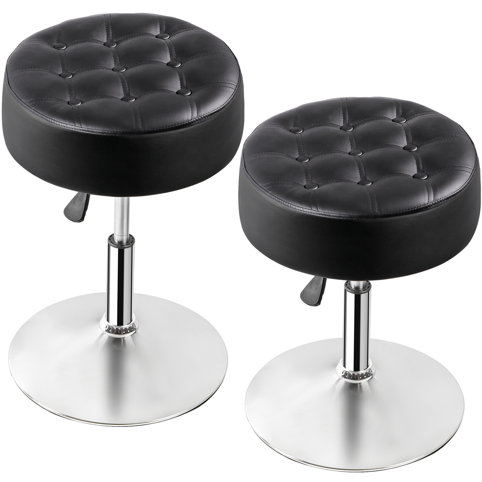 2PCS 360° Swivel Vanity Bar Stool Makeup Stool Adjustable Height Bar Stool Black