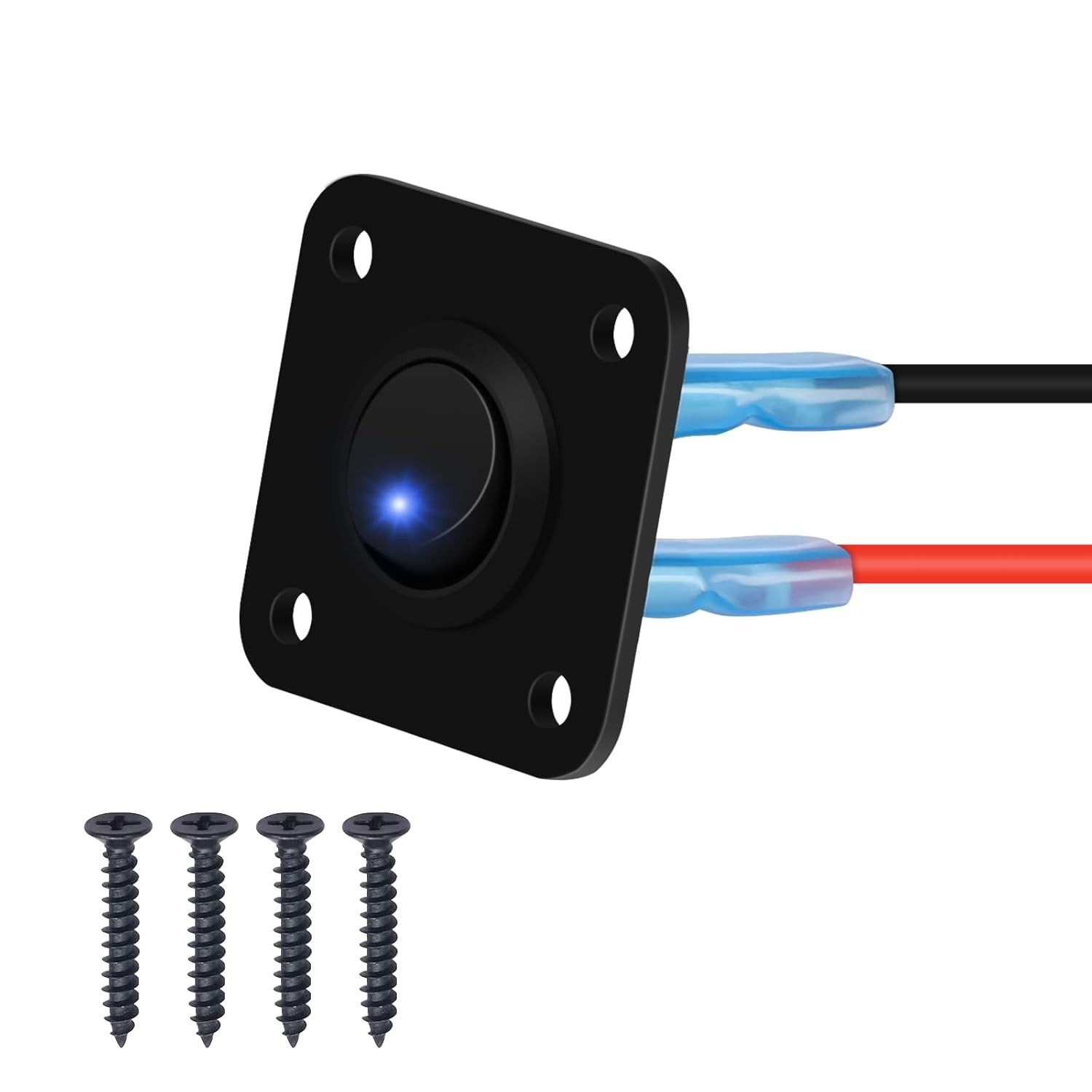 Toggle Switch Panel, DC 12V 20A Blue Round Lighted ON Off SPST LED Switch Pan...