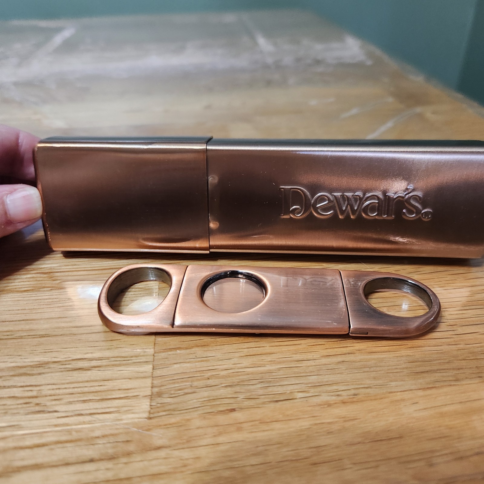 Dewars Cigar Case & Cutter Copper