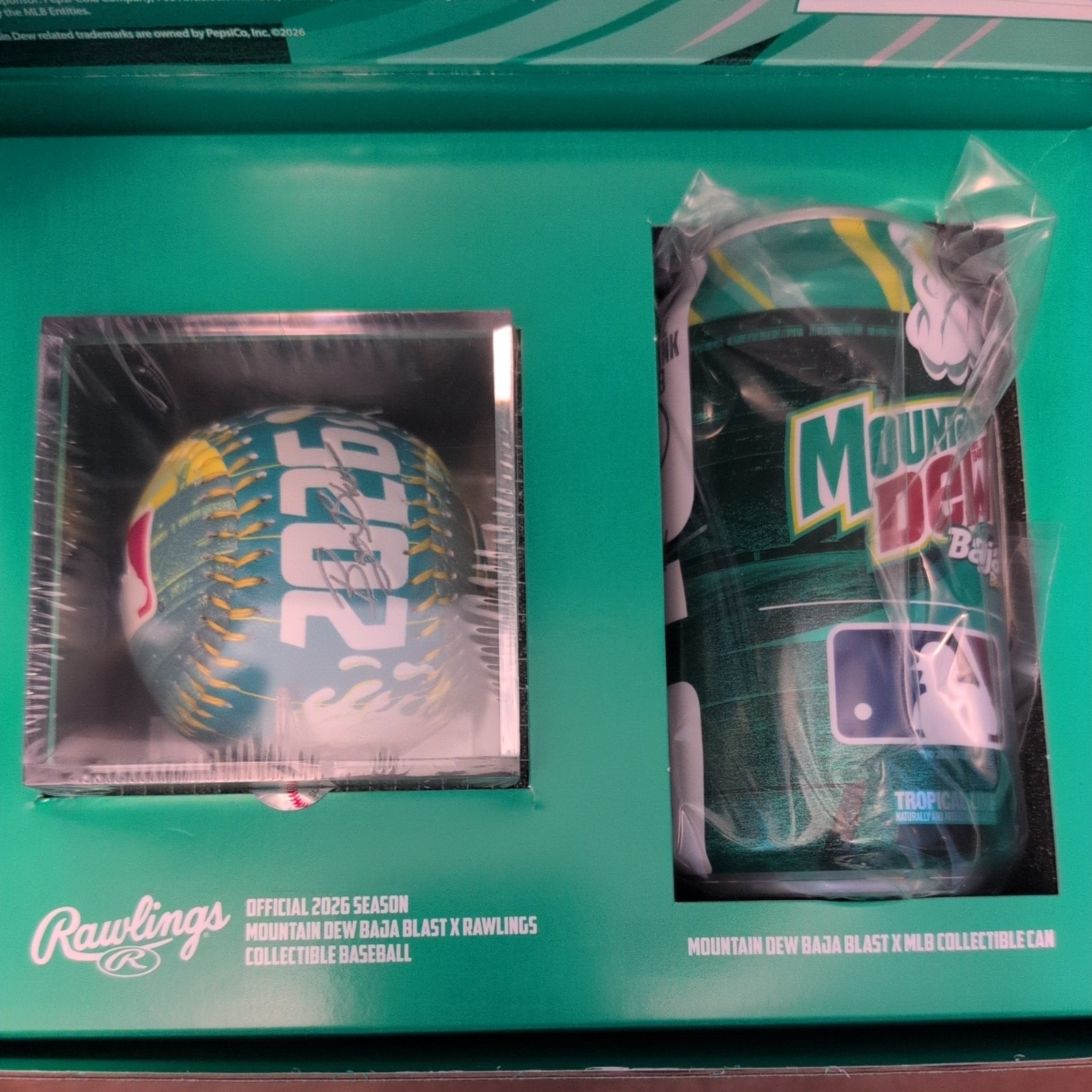 Mountain Dew Baja Blast x MLB Drop - Ball and Limited Edition Can - IN HAND