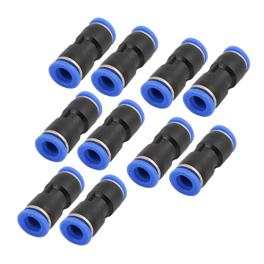 10Pcs 8mm Dia 2 Way Straight Tube Hose Pneumatic Air Quick Fitting