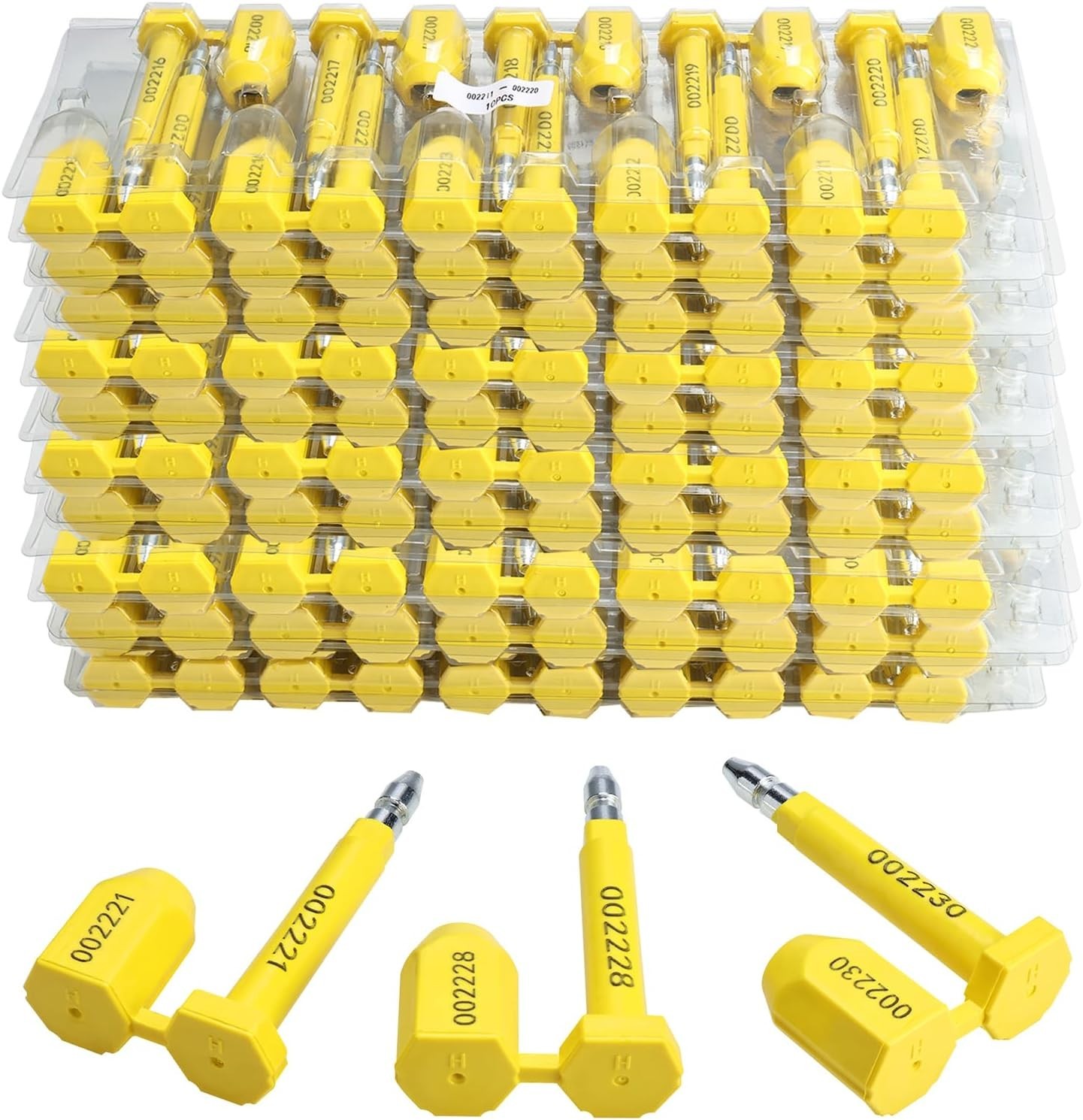 NovelBee 120pcs Bolt Seals for Container,Shipping Container Lock(Yellow)