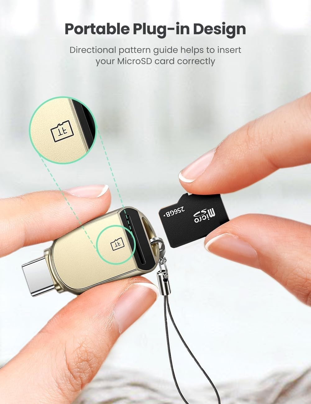 Mini USB C Micro SD Card Reader - Durable Zinc Alloy for On-the-Go Access