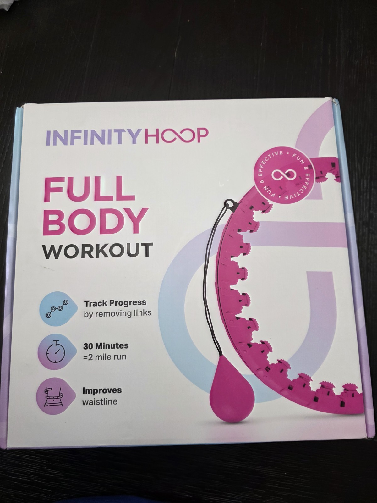 Infinity Hoop Smart Weighted Hula Hoop 28 Links 52"Purple Full Body Device NEW!