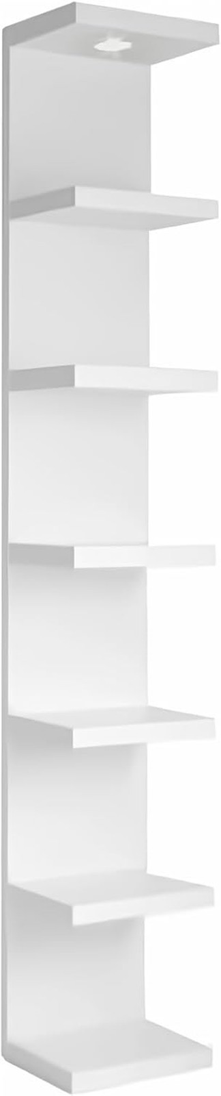 Versatile 7 Tier Wall Shelf Unit,White Lack Wall Shelf,Display Floating Shelf wi