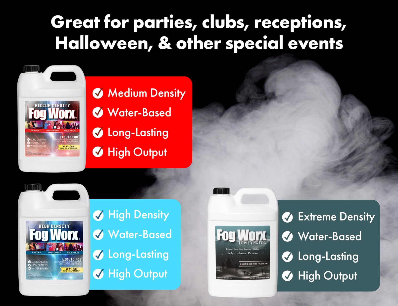 Fog Machine Fluid 32oz Premium Odorless Medium Density High Output