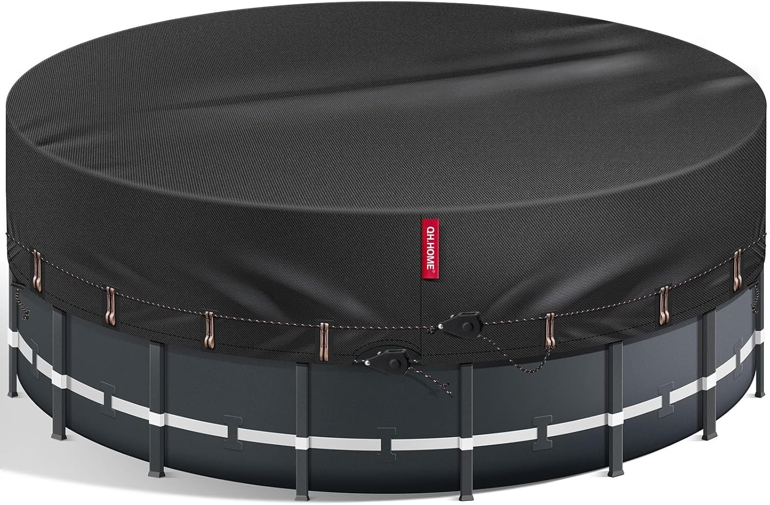18Ft round Pool Cover, [2026 Upgraded Heavy Duty Fabric] Solar Cover for above G