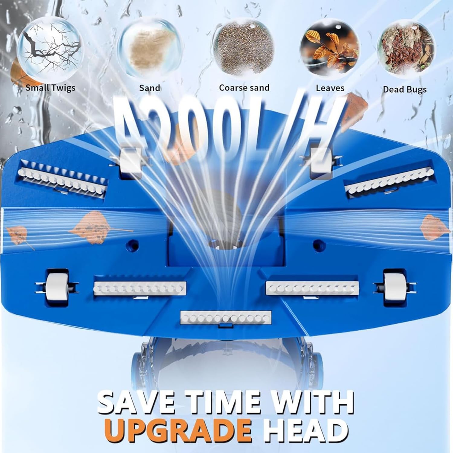 Handheld Pool Vacuum Quick charge & 80min Longer Continous Running Time Cordless