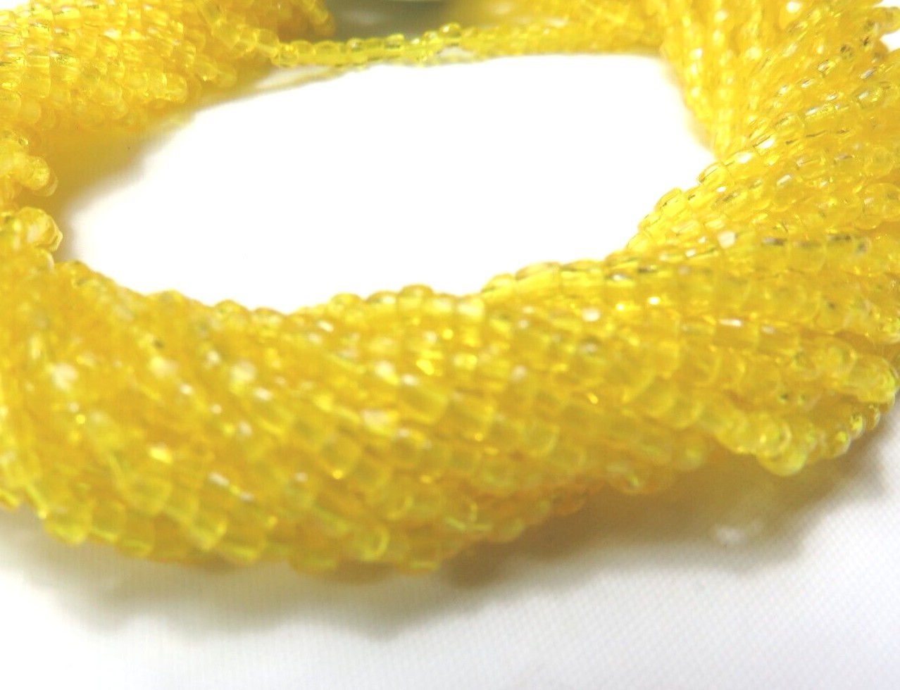 1 FULL HANK ~ CITRINE YELLOW ~ 9/0 3-CUT ~ GLASS SEED BEADS ~ 10 Strands