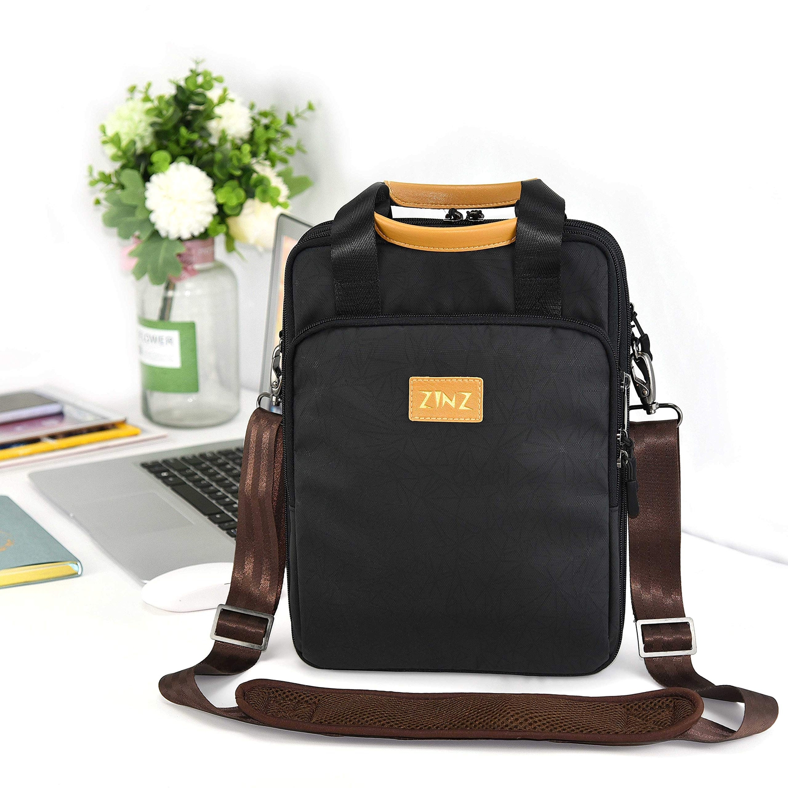 ZINZ Shoulder Strap, 57" Padded Adjustable Shoulder Bag Strap (Brown)