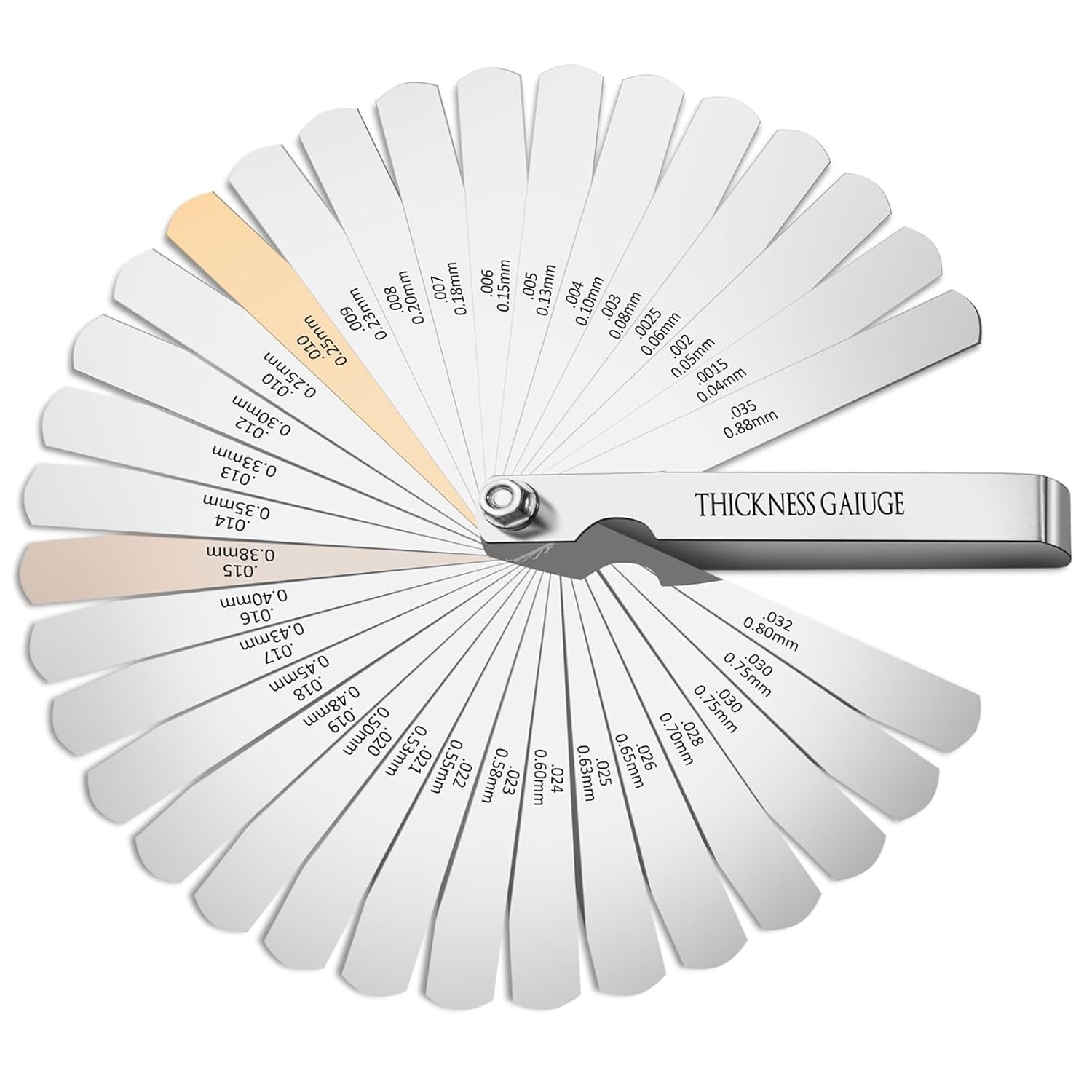 Feeler Gauge Set Stainless Steel Thickness 32 Blades 0.04-0.88 mm...