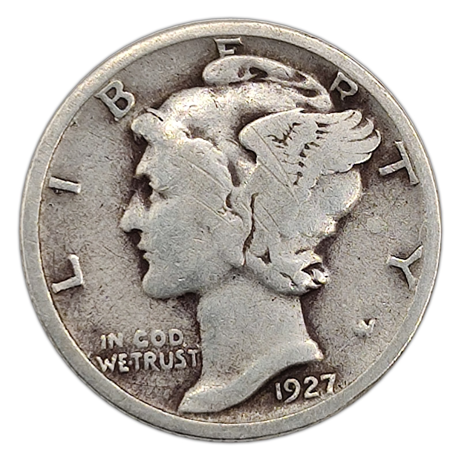 1927-P Mercury Dime VG Very Good 90% Silver