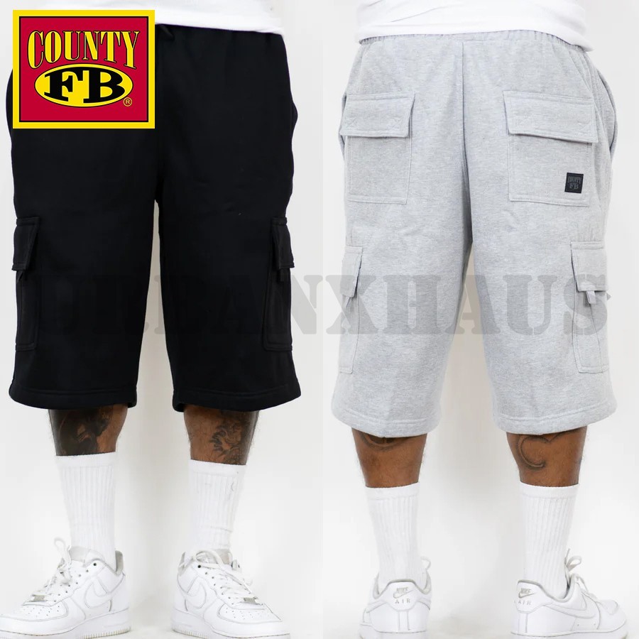 FB COUNTY MEN'S HEAVY-WEIGHT FLEECE CARGO SWEAT SHORTS