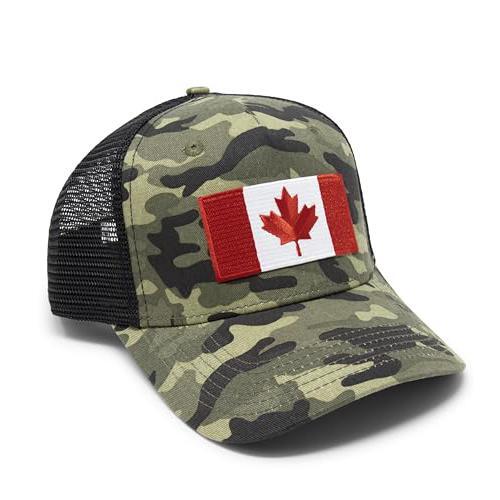 Canada Flag Hat - Snapback Trucker Mesh Baseball Cap (Camouflage)