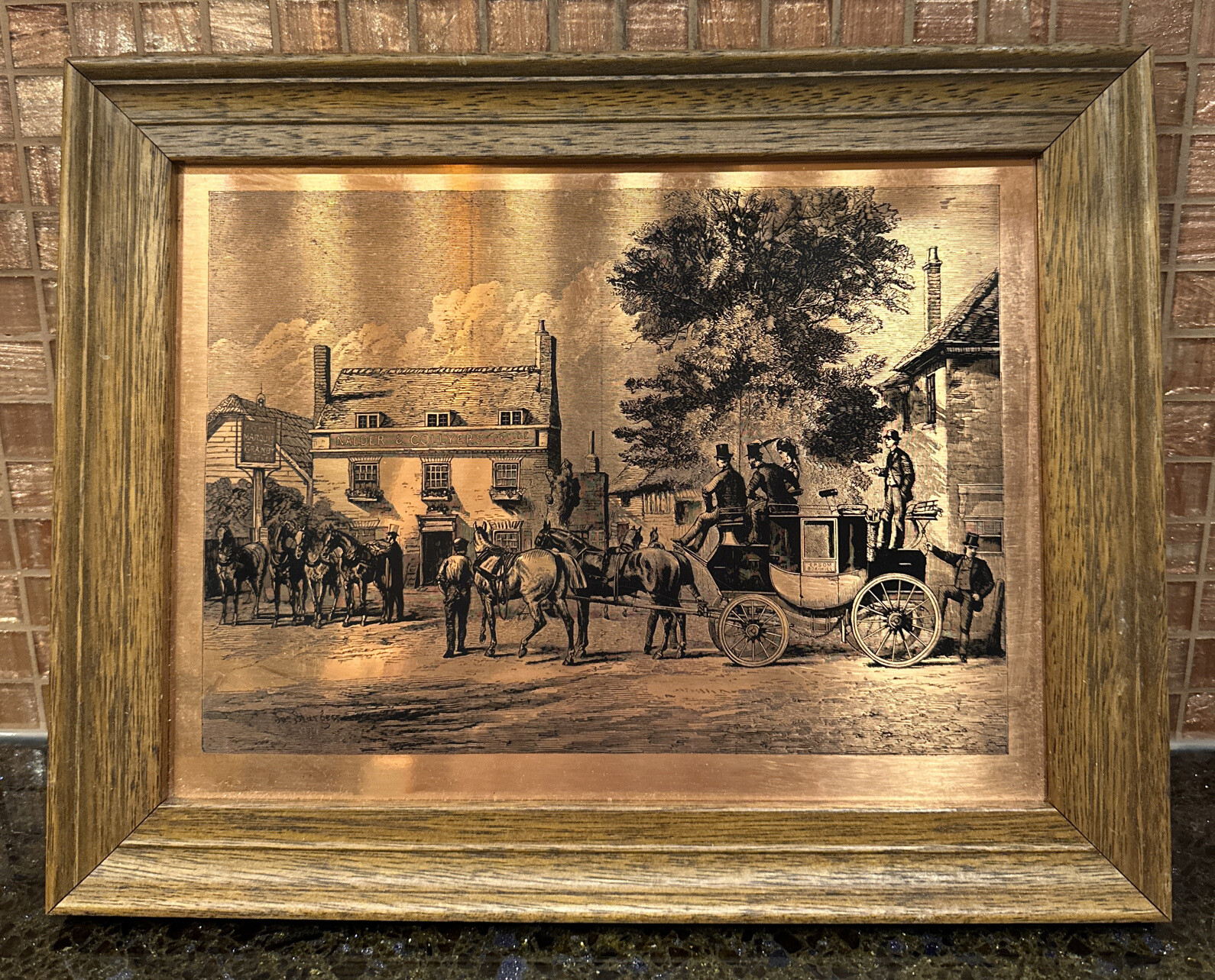 Antique Copper PHOTOGRAVURE 19th Century Street Scene By John Sturgess 1874