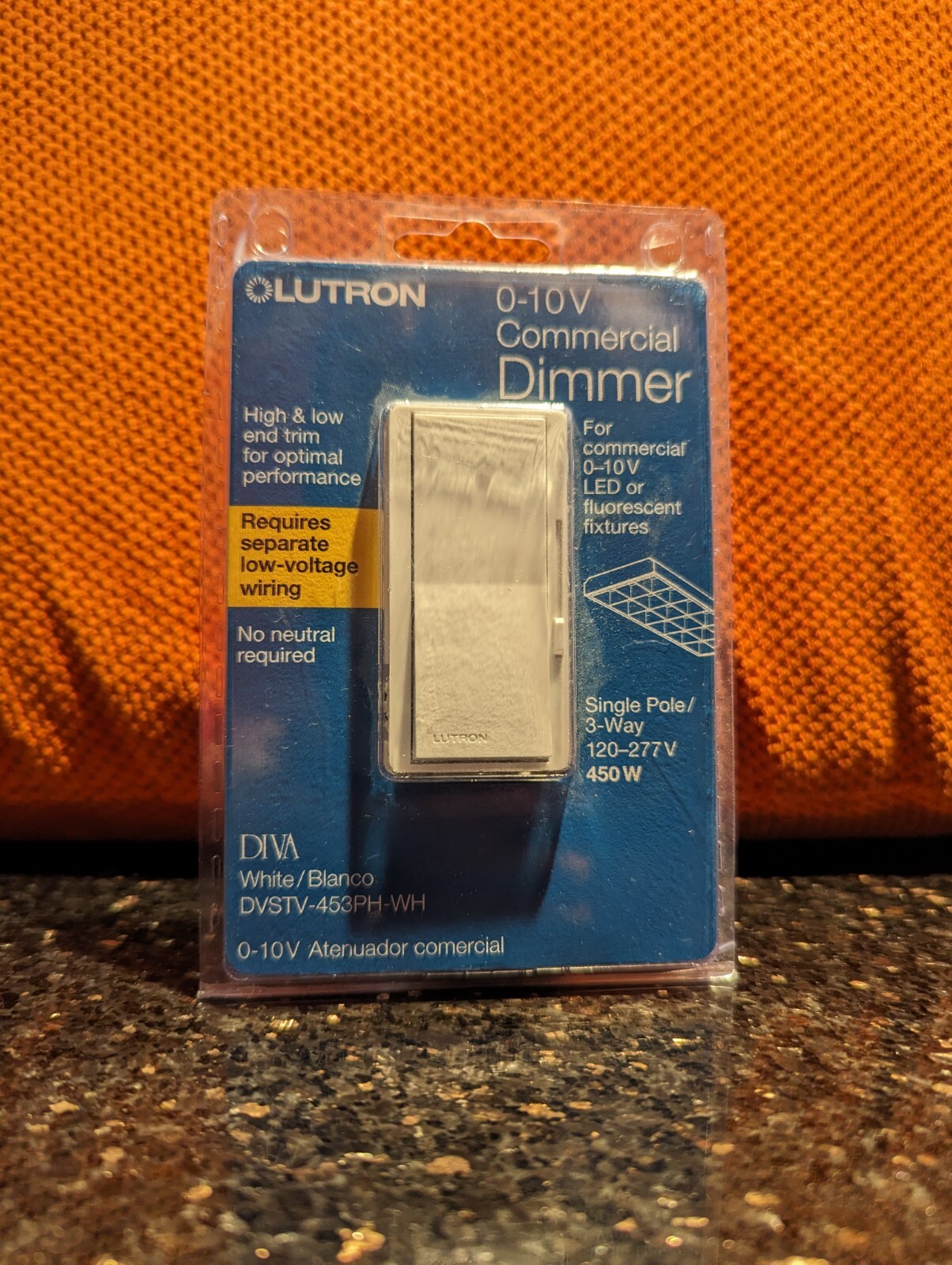 Lutron DVSTV-453PH-WH Diva 0–10 V Control Dimmer NEW
