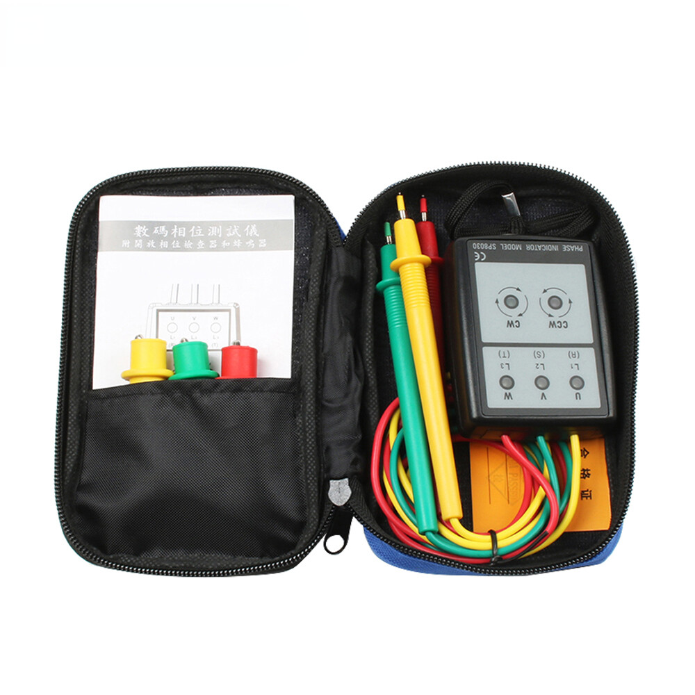 3 Phase Meter Sequence Rotation Tester SP8030 SM852B Digital Phase Indicator