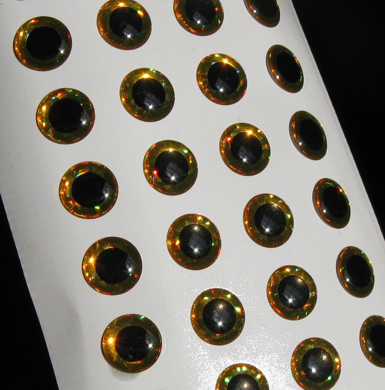 Gold Hologram Epoxy Eyes Fly Tying Lures Crafts - Lot of 540 7.5 mm