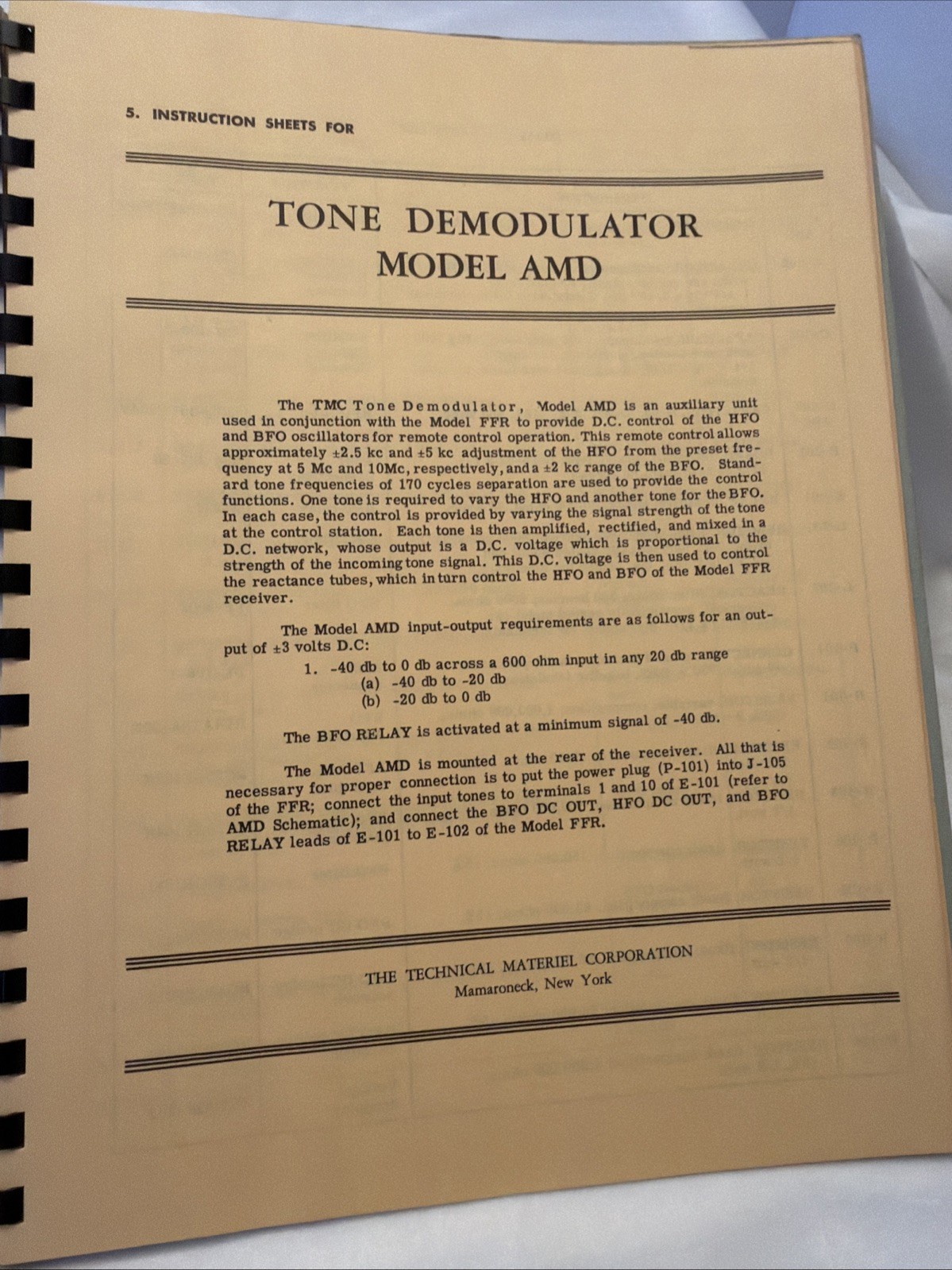 Communication Receiver Model FFR Instruction Book Schematics Illustrations 1953