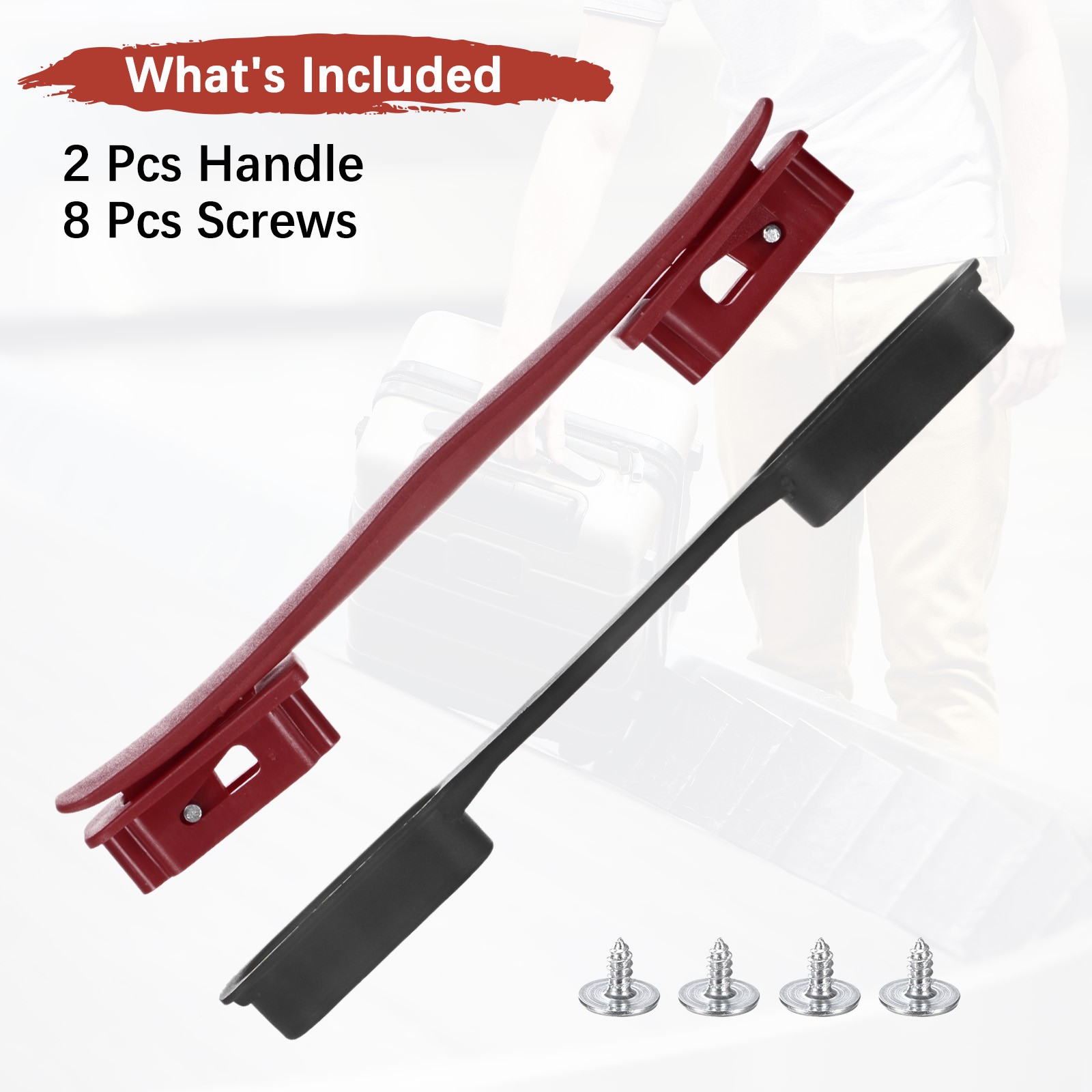 2PCS Luggage Replacement Handle for Suitcase - [Wine Red-8.5IN]